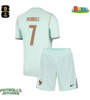 Frankrike Ousmane Dembele #7 Bortaställ Barn VM 2026 Kortärmad (+ Korta byxor)